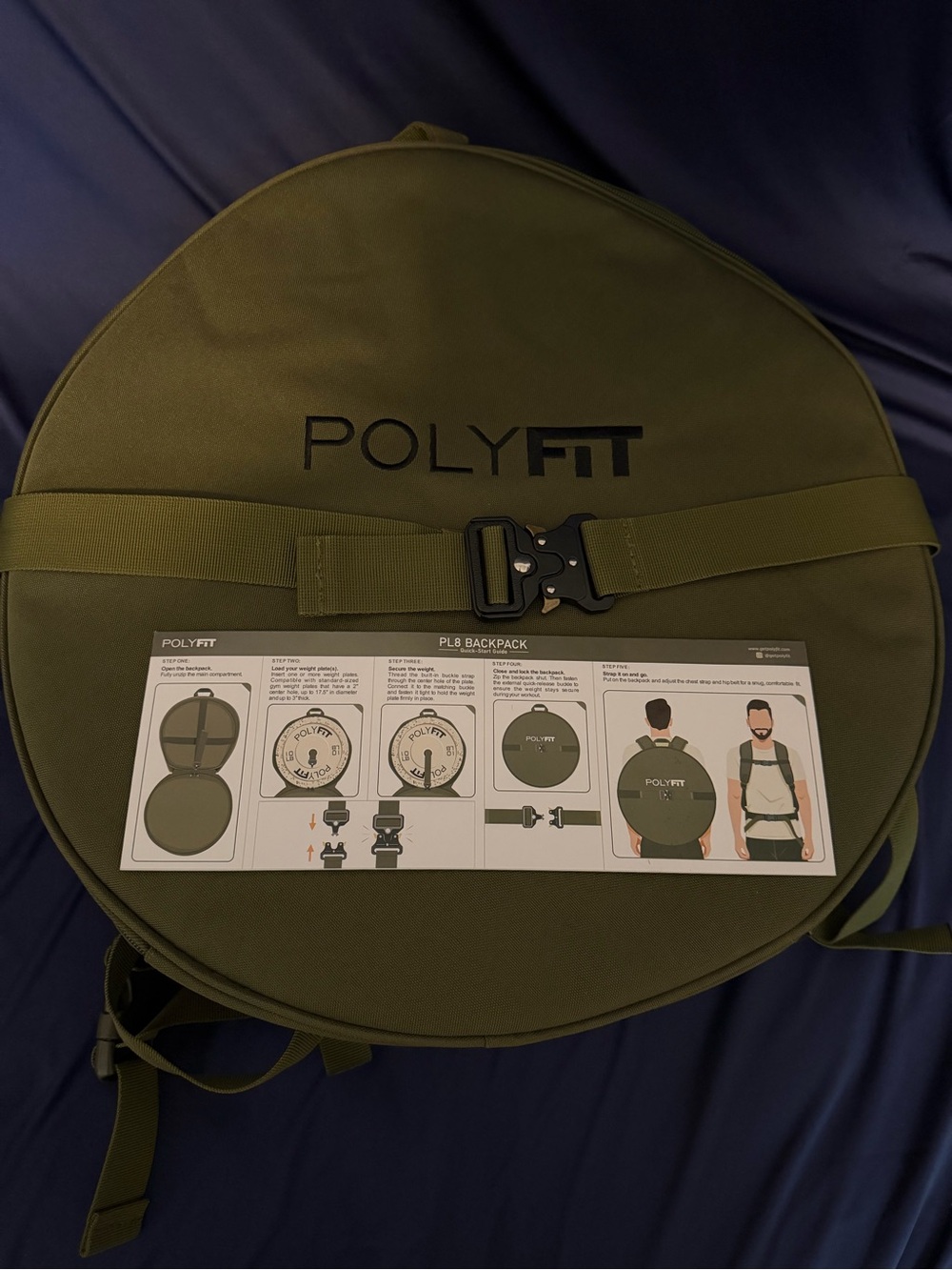 NWT, POLYFIT, PL8 Backpack for Olympic Weight Plates, Olive Green